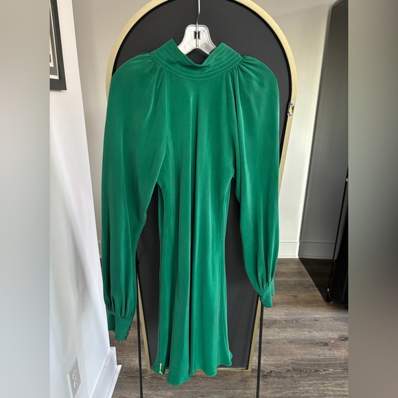 Daniel Gonzalez Designs Green Bell Sleeve Short Dress - Silk - Picture 1 of 2